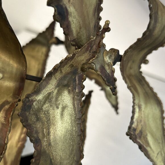 Brutalist Brass Birds in Flight Torch Cut Sculpture on Marble Base MCM 15x15 - Picture 11 of 11